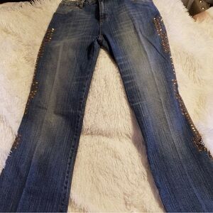 Leo Roma’s Studded Blue Women's Flared Jeans